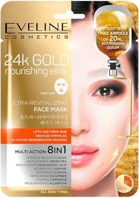 Eveline Cosmetics Gold Lift Expert 24k Gold Nourishing Elixir 8in1 Maske, 1 Stück