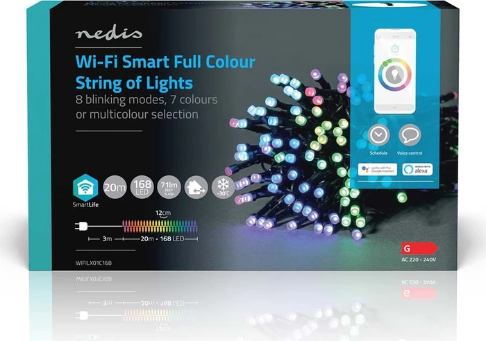 Nedis WIFILX01C168 Smart Life Dekorative Lichterkette LED 168x RGB