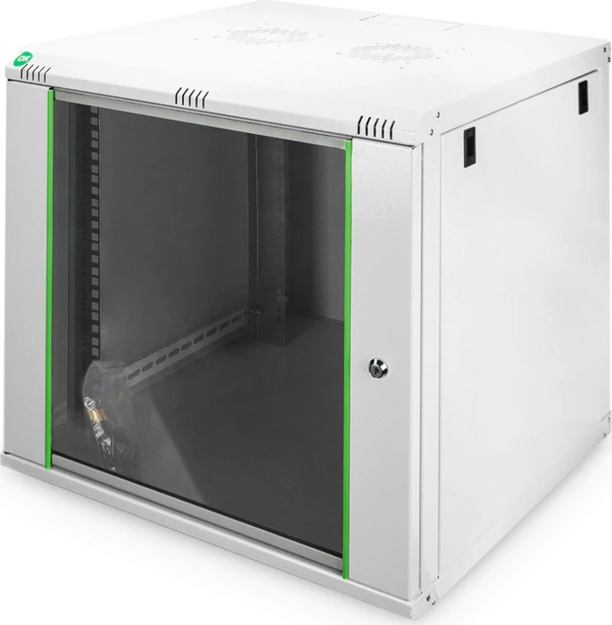Digitus Professional Dynamic Basic Serie Wandschrank 12HE, montiert, Sicherheitsglastür, IP20, RAL 7035, 600mm tief