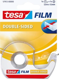 tesa tesafilm doppelseitig transparent, Klebeband, 12mm/7.5m, 1 Stück