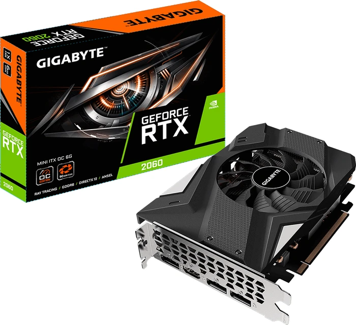 GIGABYTE GeForce RTX 2060 Mini ITX OC 6G (Rev. 2.0), 6GB GDDR6, HDMI, 3x DP