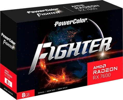 PowerColor Fighter V2 Radeon RX 7600, 8GB GDDR6, HDMI, 3x DP