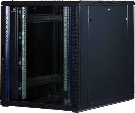 Rockstable 19" Serverschrank 18HE, Sicherheitsglastür, IP2X, schwarz, 900mm tief