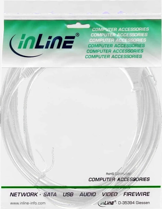 InLine Netzkabel, Eurostecker auf C7 Stecker, weiß, 0.5m