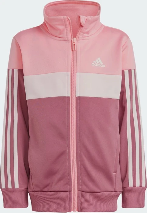 adidas Tiberio 3-Streifen Colorblock Shiny Trainingsanzug semi pink spark/preloved crimson/sandy pink (Junior)