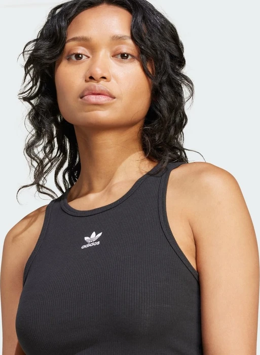 adidas Essentials Ribbed Funktionsshirt ärmellos schwarz (Damen)