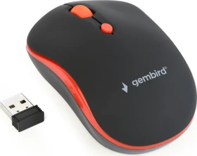 Gembird Wireless Optical Mouse 4B-03 schwarz/rot, USB (MUSW-4B-03-R)