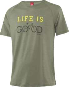 Löffler Printshirt LIG Merino Tencel CF Funktionsshirt kurzarm seagrass (Herren)