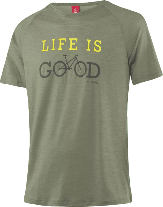 Löffler Printshirt LIG Merino Tencel CF Funktionsshirt kurzarm seagrass (Herren)