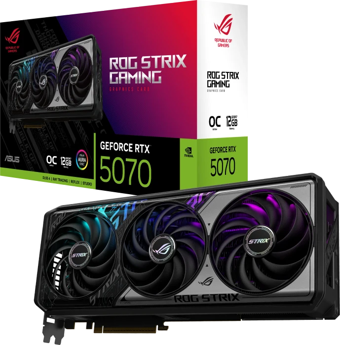 ASUS ROG Strix GeForce RTX 5070 OC, ROG-STRIX-RTX5070-O12G-GAMING, 12GB GDDR7, 2x HDMI, 3x DP