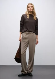 Street One Straight Leg Detail Hose bark brown (Damen)