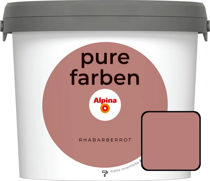 Alpina Farben Pure Farben Wandfarbe rhabarberrot innen rot, 2.5l