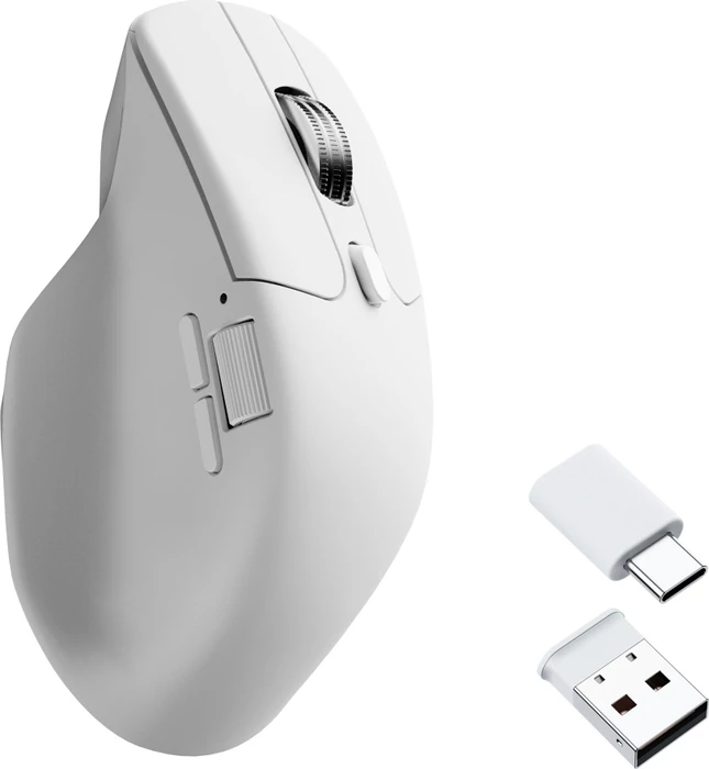 Keychron M6 Silent Wireless Mouse weiß, 1K PixArt 3395, USB/Bluetooth