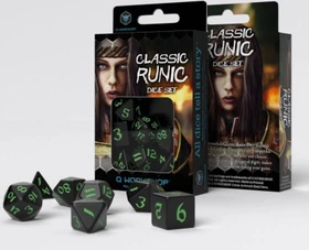 Q-Workshop Würfelset Classic Runic - black & green