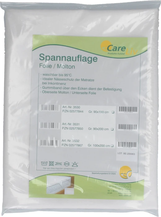 CareLiv Spann Molton Bettschutzeinlage, 90x200cm, 1 Stück