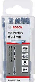 Bosch Professional HSS PointTeQ Spiralbohrer, 3.5x39x79mm, 10 Stück