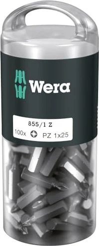 Wera DIY 855/1 Z Pozidriv Bit 1/4", PZ1x25mm, 100 Stück