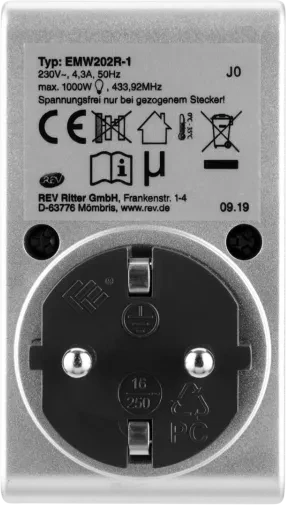REV Funkschalt-Set 3+1 Standard mit Fernbedienung, 1000W, Typ F, Funksteckdose, 3er-Pack