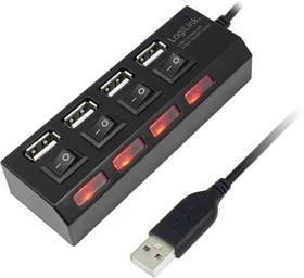 LogiLink USB-Hub, 4x USB-A 2.0, USB-A 2.0 [Stecker]