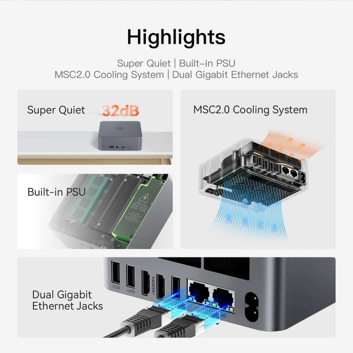 Beelink EQR5, Ryzen 5 5500U, 16GB RAM, 500GB SSD