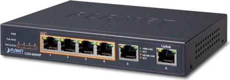 Planet GSD Desktop Gigabit Switch, 6x RJ-45, 55W PoE+