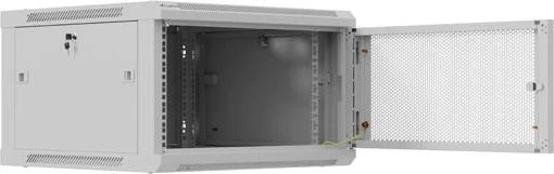 Lanberg WF01 Series 19" Wandschrank 6HE, hängend, Flatpack, Gitternetztür, IP20, RAL 7035, 600mm tief