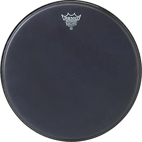 Remo Ambassador Black Suede 18"