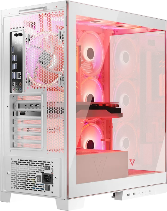 Modecom Volcano Space Apex ARGB Midi White, weiß, Glasfenster