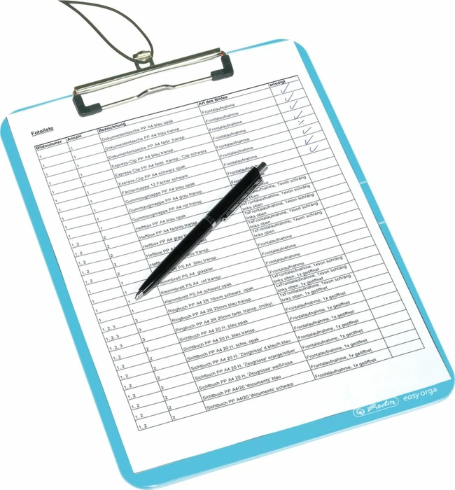 Herlitz easy orga to go Klemmbrett, A4, blau/transparent