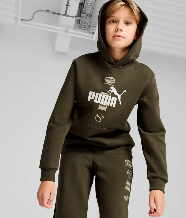Puma Power Graphic Hoodie dark olive (Junior)
