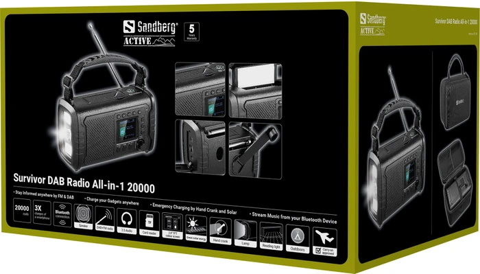Sandberg Survivor DAB Radio All-in-1 20000
