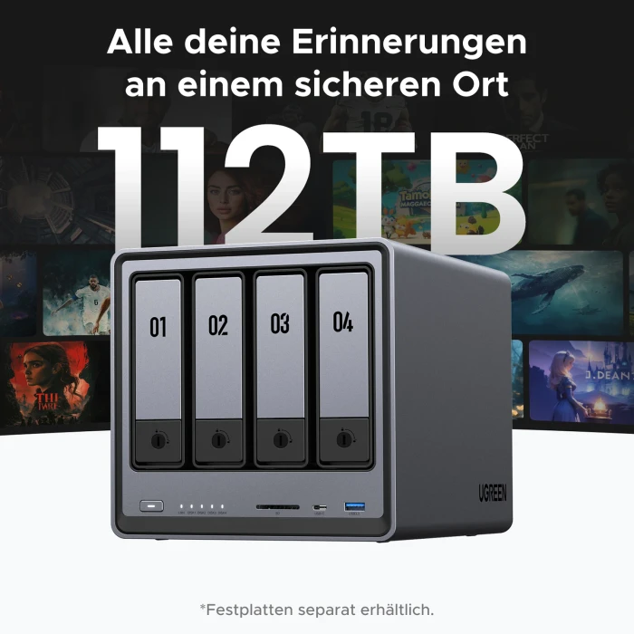 Ugreen NASync DXP4800 Plus, 8GB RAM, 1x RJ-45 10GBase-T, 1x RJ-45 2.5GBase-T