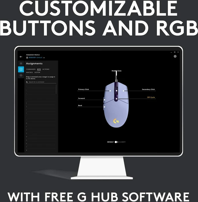 Logitech G203/G102 Lightsync Lilac, USB