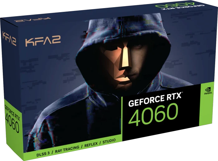 KFA2 GeForce RTX 4060 1-Click OC 2X, 8GB GDDR6, HDMI, 3x DP
