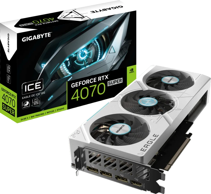 GIGABYTE GeForce RTX 4070 SUPER Eagle OC ICE 12G, 12GB GDDR6X, HDMI, 3x DP
