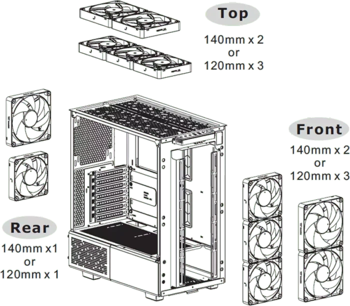 Thermaltake Ceres 300 TG ARGB, schwarz, Glasfenster
