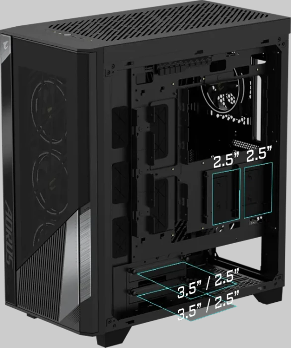 GIGABYTE AORUS C500 Glass, Glasfenster