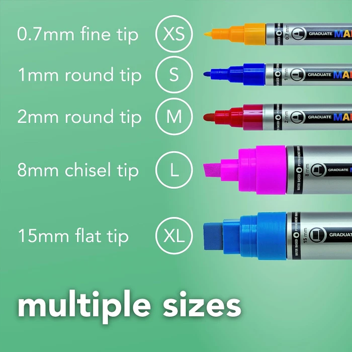 Lyra Graduate Mark All Permanentmarker 2mm sortiert, 12er-Set, Box