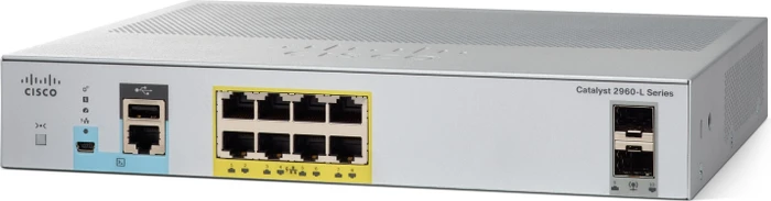 Cisco Catalyst 2960-L LAN Lite Desktop Gigabit Managed Switch, 8x RJ-45, 2x SFP, 67W PoE+