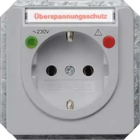 Siemens DELTA line Schuko-Steckdose mit Beschriftungsfeld, silber