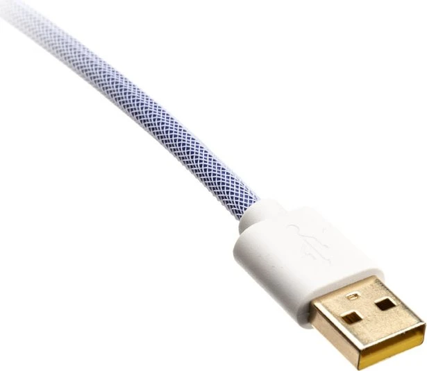 Ducky Premicord Spiralkabel USB-C auf USB-A, Tastaturkabel (Spiral-Textilkabel), 1.8m, Iris