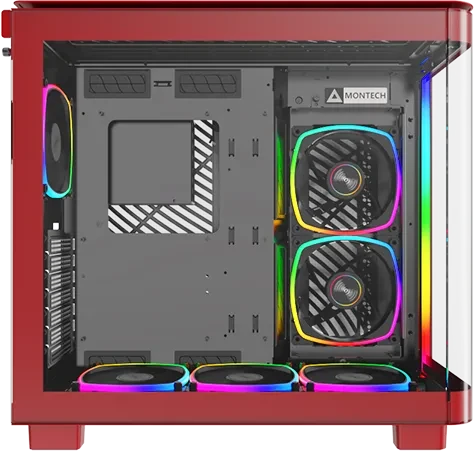 Montech King 95 Pro Vibrant Red, rot, Glasfenster