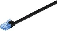 goobay Flach-Patchkabel, Cat6a, U/UTP, RJ-45/RJ-45, 0.5m, schwarz