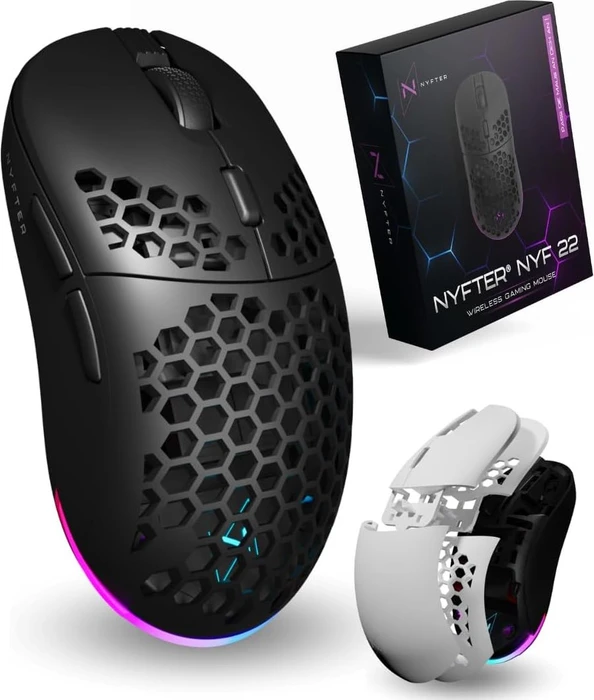 Nyfter NYF 22 Wireless Gaming Mouse Black/White, USB