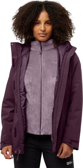 Jack Wolfskin Rotwand 3in1 Funktionsjacke midnight plum (Damen)