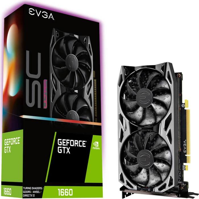 EVGA GeForce GTX 1660 SC Ultra Gaming, 6GB GDDR5, DVI, HDMI, DP