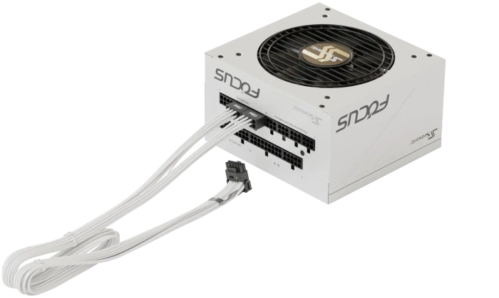 Seasonic 12VHPWR Cable, 600W PCIe 5.0 12VHPWR, 2x 8-Pin PCIe Stecker auf 16-Pin PCIe 5.0 12VHPWR Stecker, Adapterkabel, weiß, 90° gewinkelt, 75cm