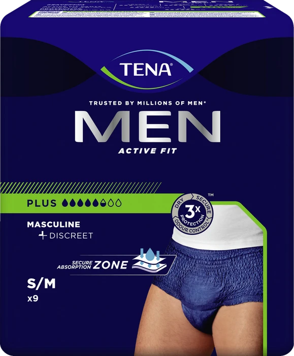Tena Men Active Fit Pants Plus Schutzhose Größe M, 9 Stück
