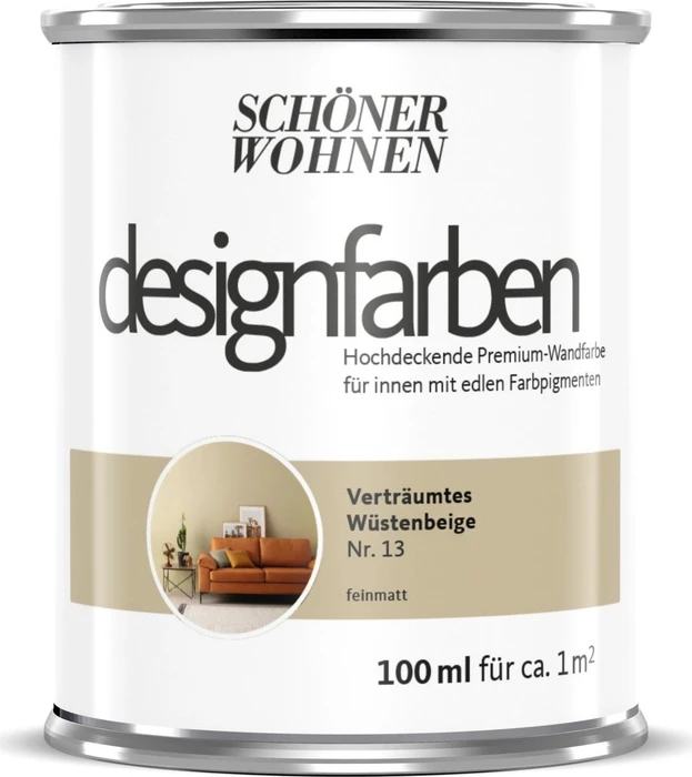 Schöner Wohnen Designfarben innen verträumtes wüstenbeige, 100ml