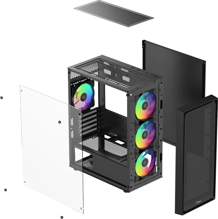 Ocypus Gamma C50 ARGB, schwarz, Glasfenster